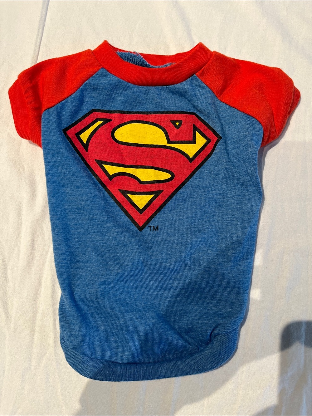 DC Superman Blue, Red & Yellow Logo Costume Top for pets, size medium